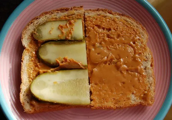 peanut butter pickle sandwich