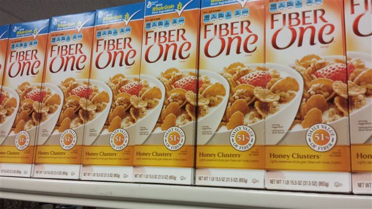 perfectly arranged cereal boxes