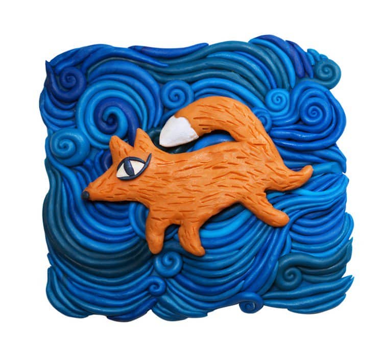 plasticine fox water