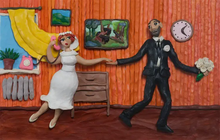 plasticine wedding couple