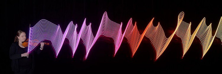 purple orange yellow sound light waves