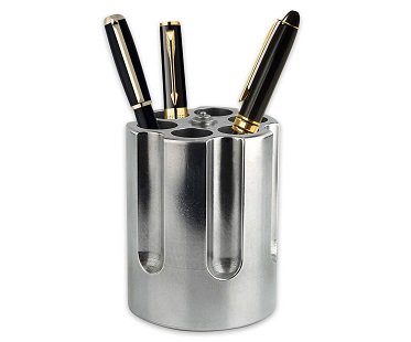 revolver chamber pen holder silver