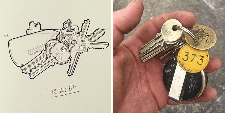shed keys and drawing