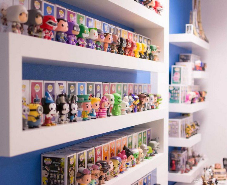 shelves of figures