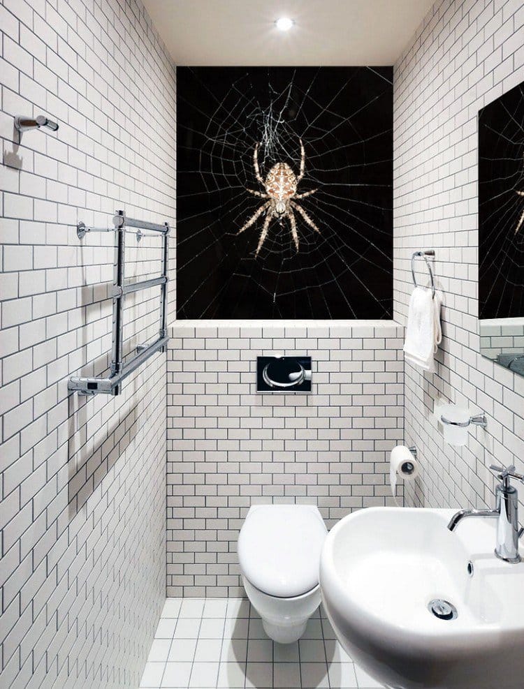 spider mural bathroom