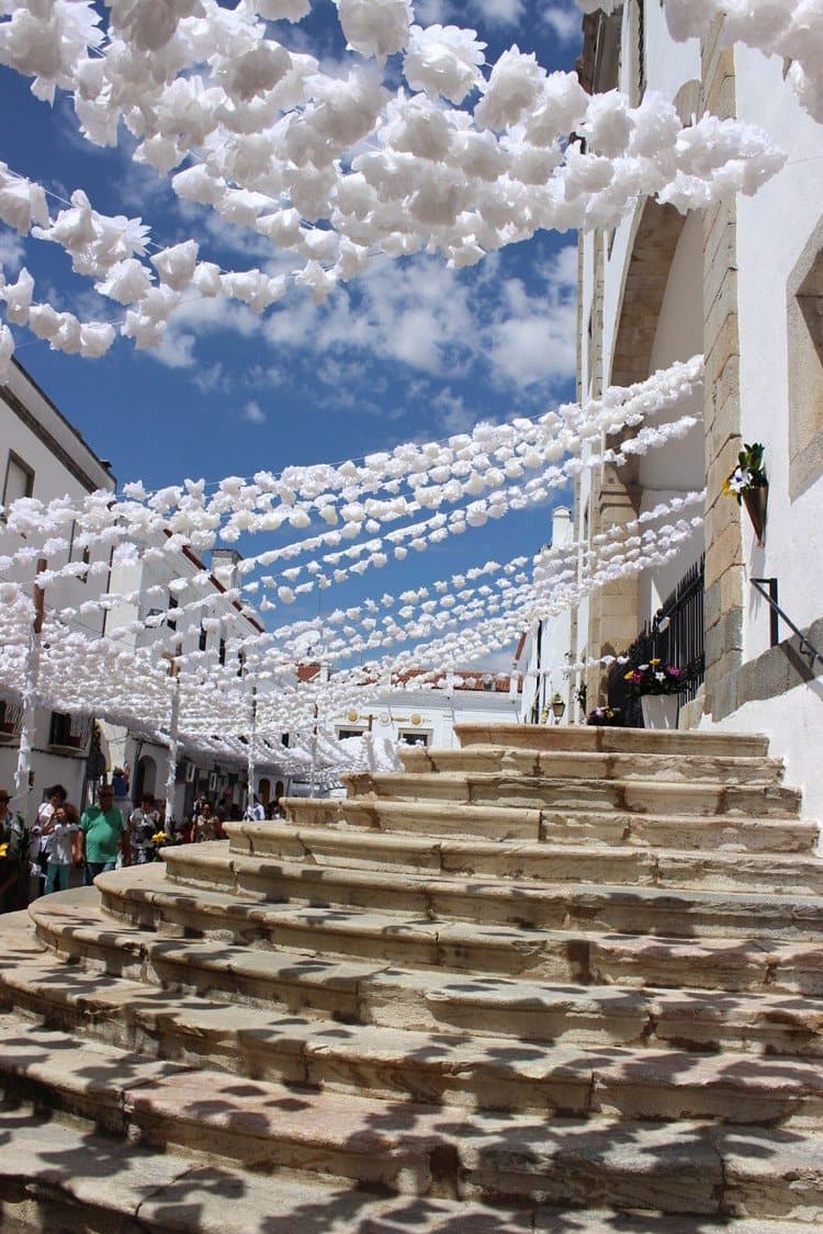 stairs white flower canopy