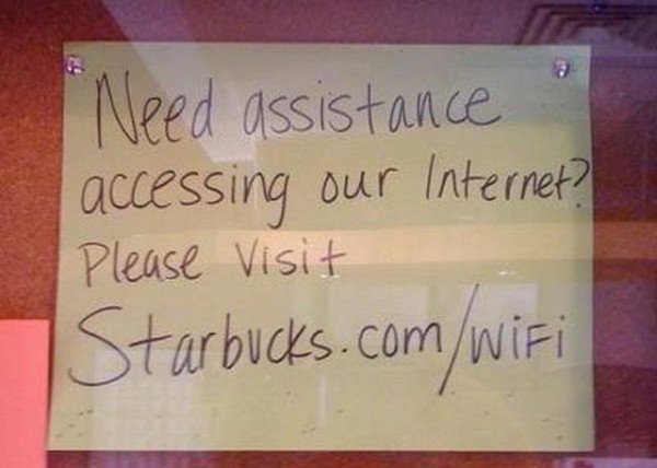 starbucks wifi sign