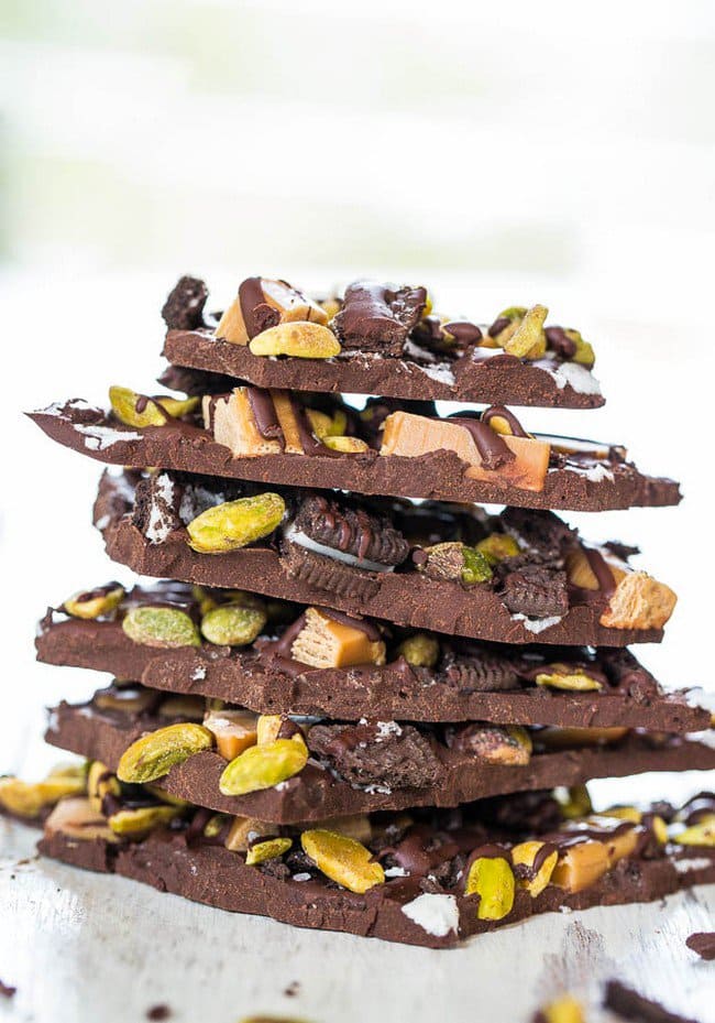 trail mix chocolate bark