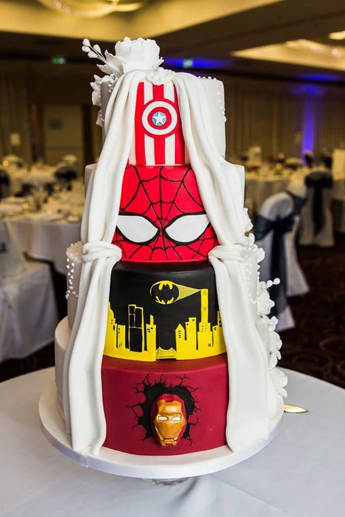 two face wedding cake