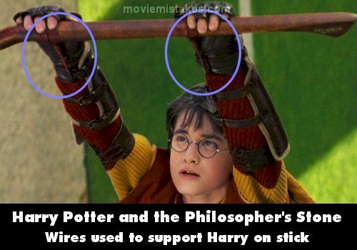wires supporting Harry Potter