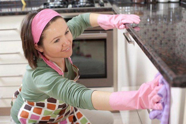 woman cleaning