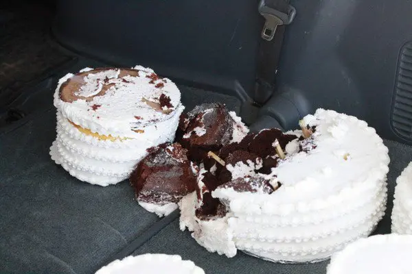 wrecked wedding cake