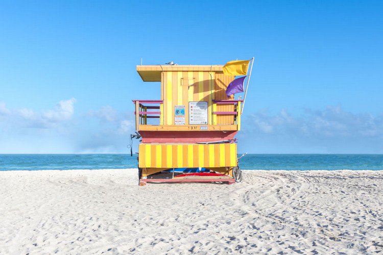 yellow brown beach cabin