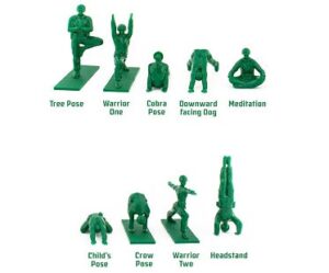 yoga posing green army men poses