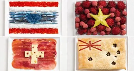 National Flags Made Up Of Food