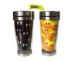 Smiley Faces Heat Changing Travel Mug