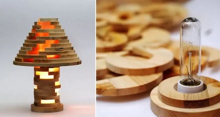 Wooden Jenga Lamp