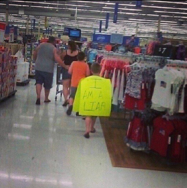 boy liar sign walmart