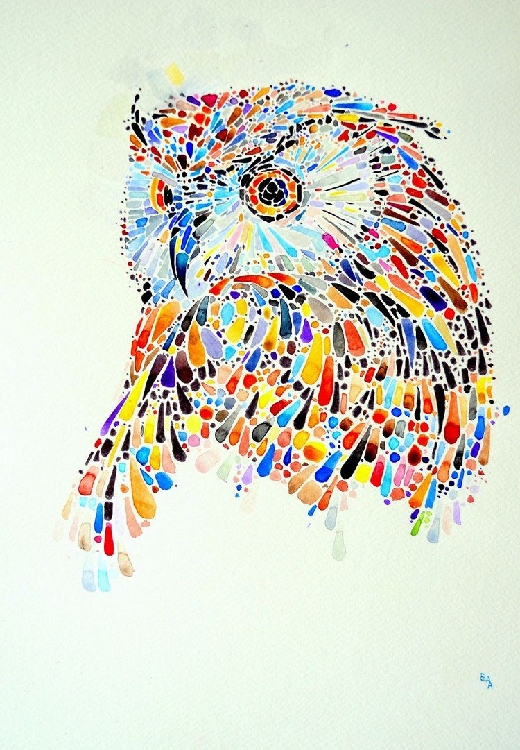 Ana Enshina Creates Colorful Dotted Animal Paintings