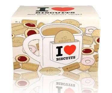 i heart biscuits mug with pocket box