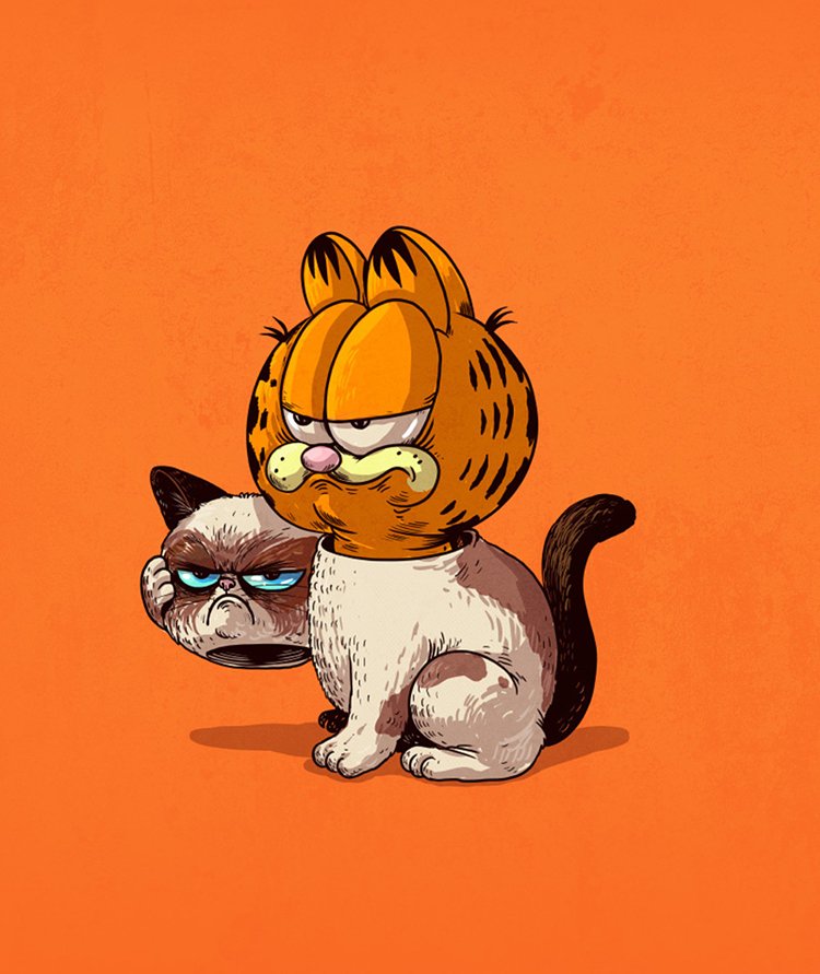 illustrator-reveals-what-lies-under-the-masks-of-famous-characters-grumpy-cat