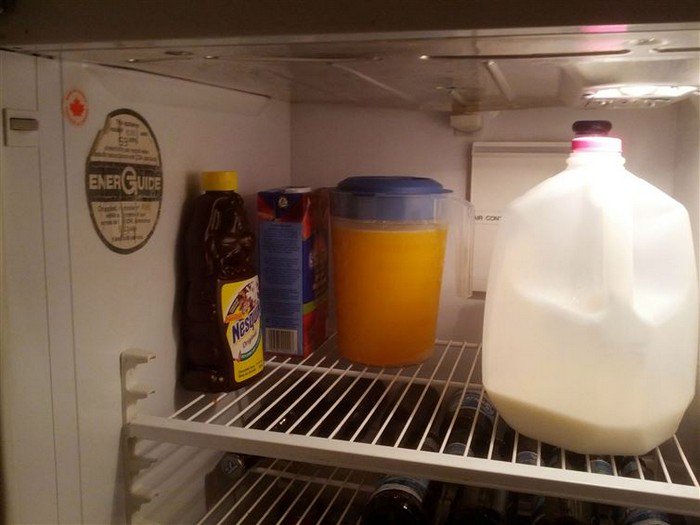 jug orange fridge