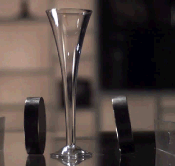 magnets glass shattering
