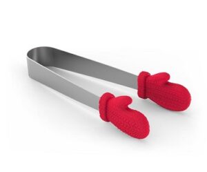 mitten ice tongs red