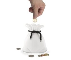 money bag coin bank