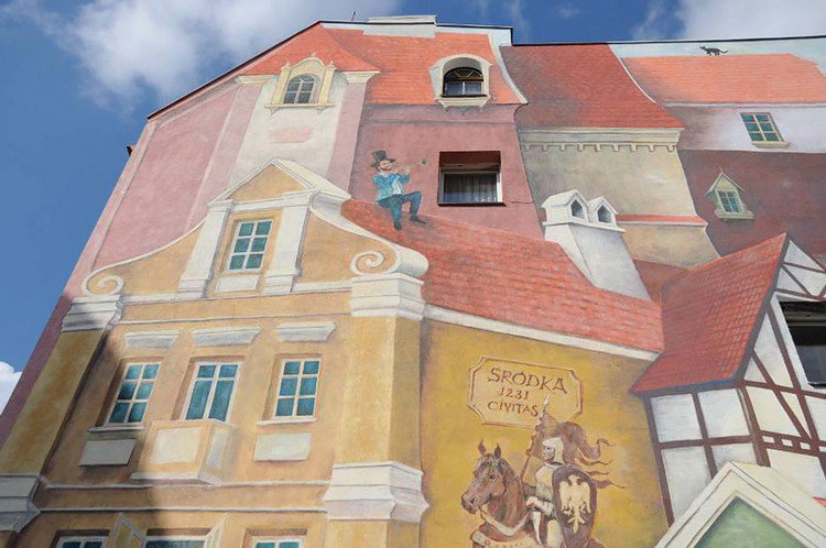 mural poland from ground