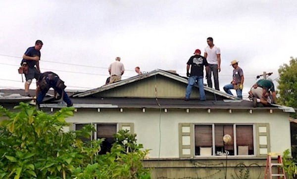 people on roof