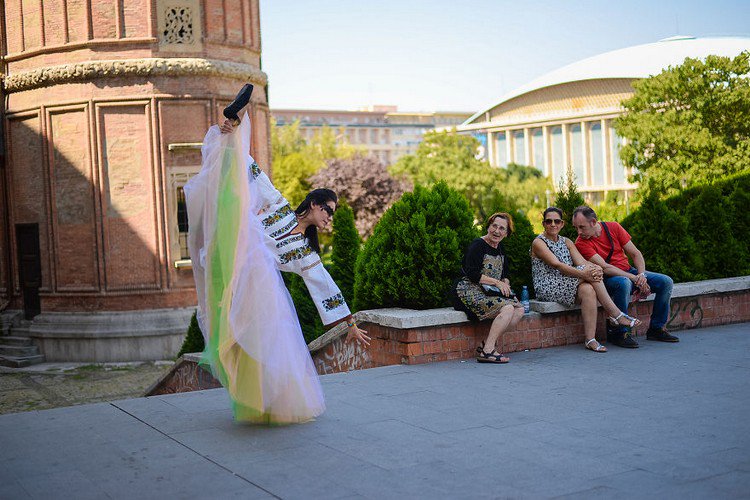 romanian ballerina people wall