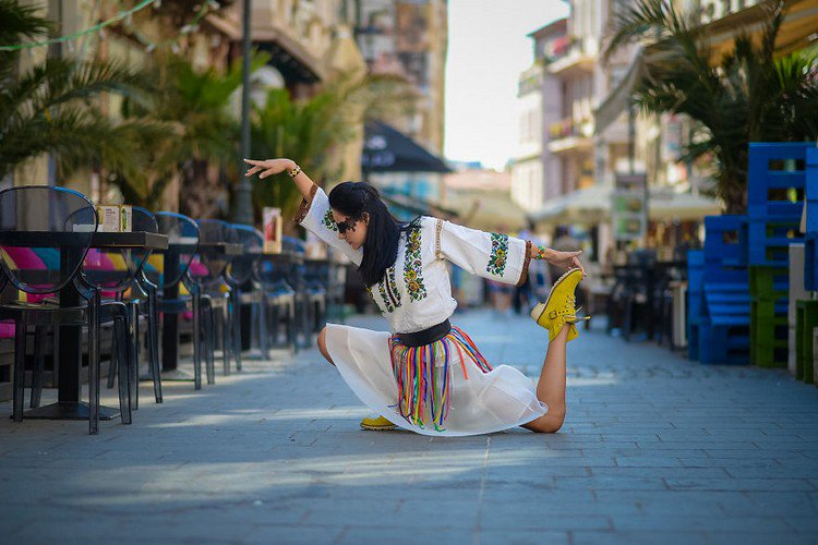 romanian ballerina yellow shoes