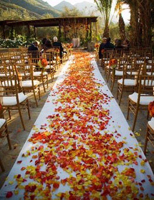 rose petals aisle