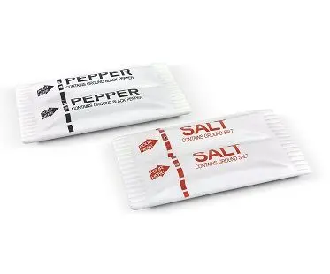 salt and pepper packet style shakers to go