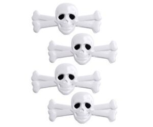 skull and crossbones bag clips white