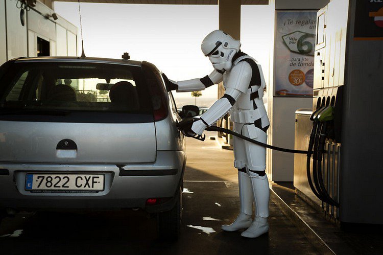 stormtrooper filling car