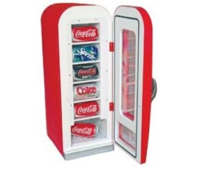vending machine style fridge cans