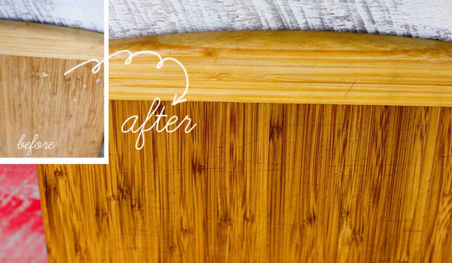 wooden cutting board before after