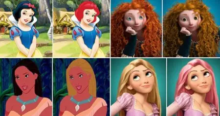 Disney Princesses Hair And Eye Color Makeover