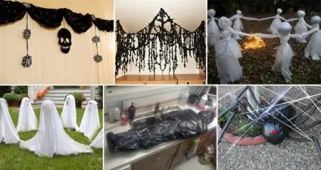 Garbage Bags Into Halloween Decorations