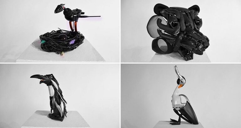 Tim Hobbelman Discarded Electronics Animal Sculptures