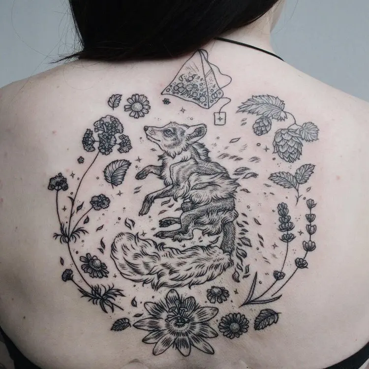 animal back tattoo