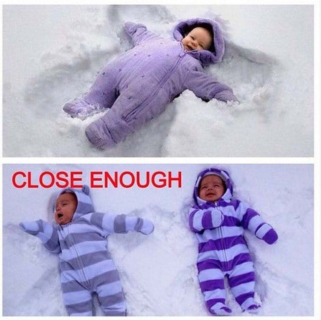 baby snow angels