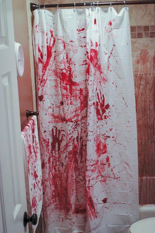 bloody shower curtain