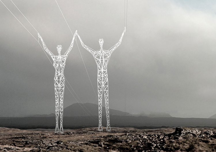 electricity-pylons-human-statues-iceland