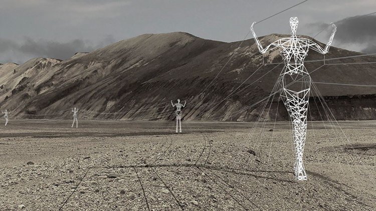 electricity-pylons-human-statues