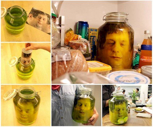 face in jar