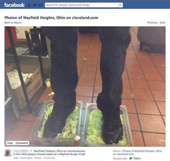 feet in lettuce