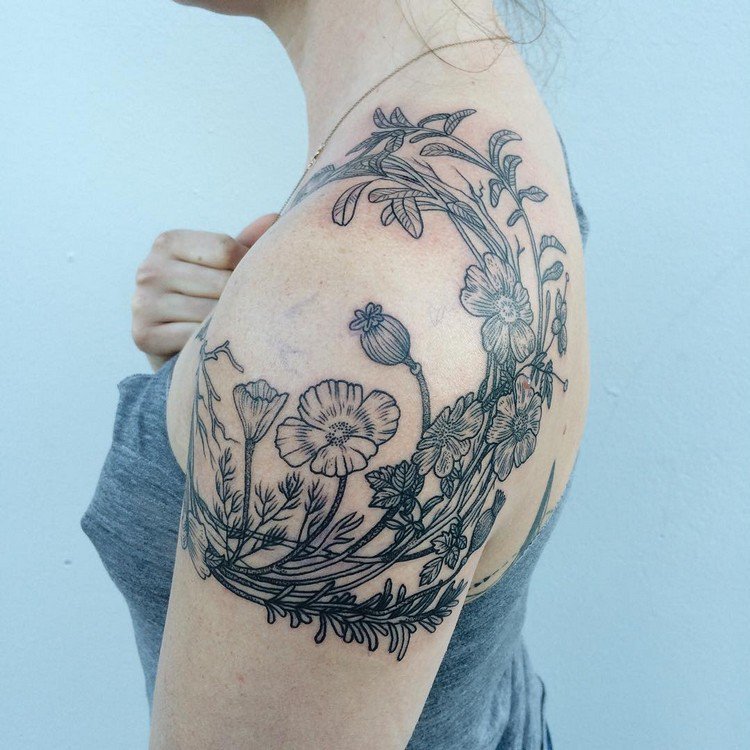 floral tattoo